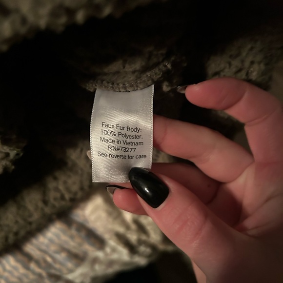 SO Women's Army Green Sherpa Jacket - Picture 4 of 4